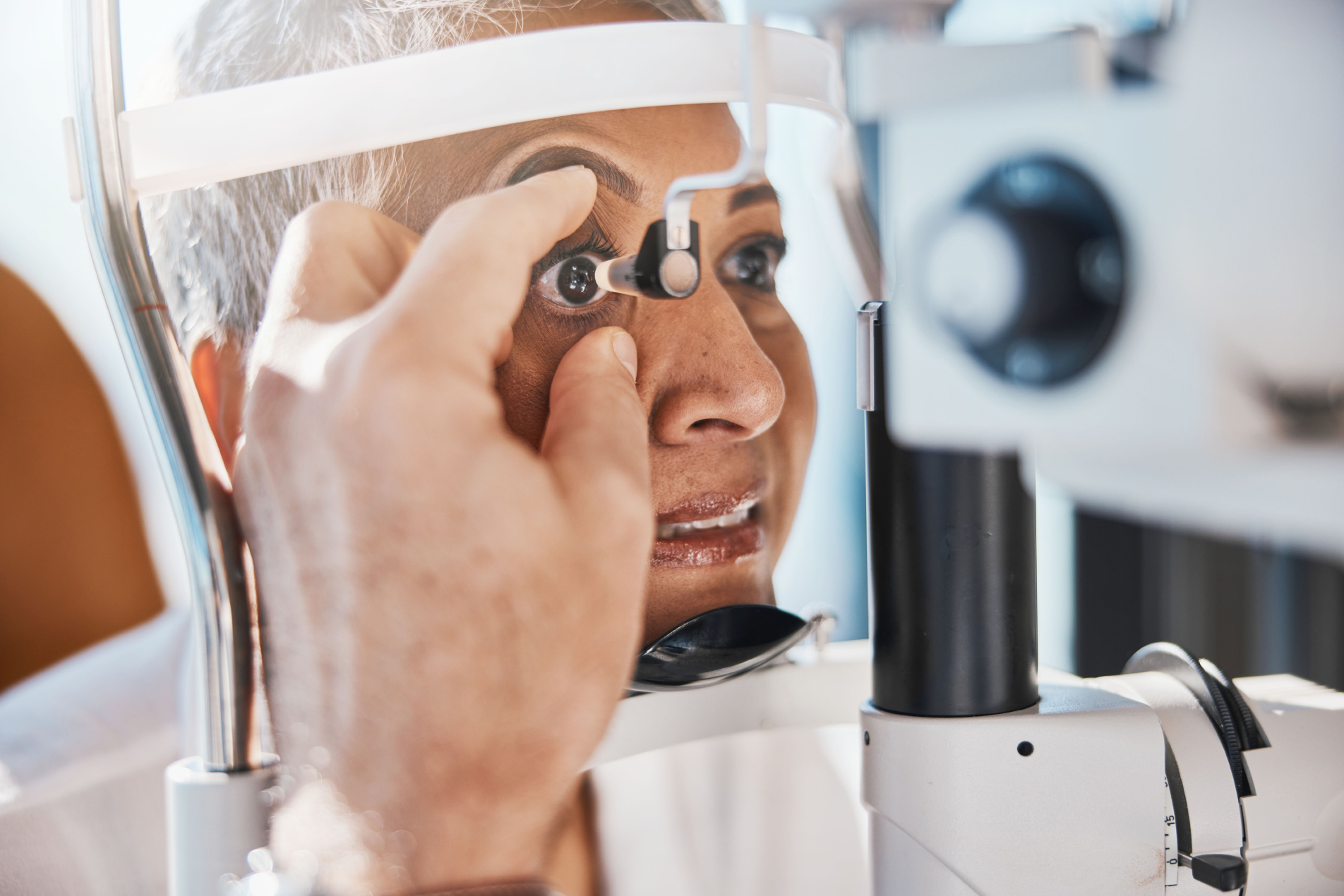 Patient doing an eye test